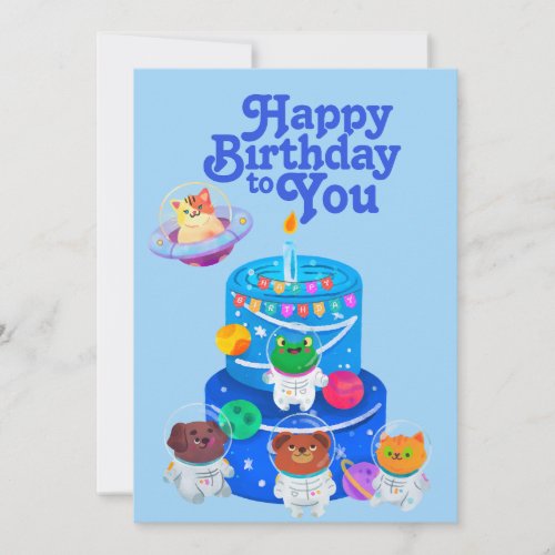 Space Themed Happy Birthday to You Birthday Card