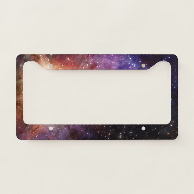 Space Themed Multicolour Nebula License Plate Frame (Front)