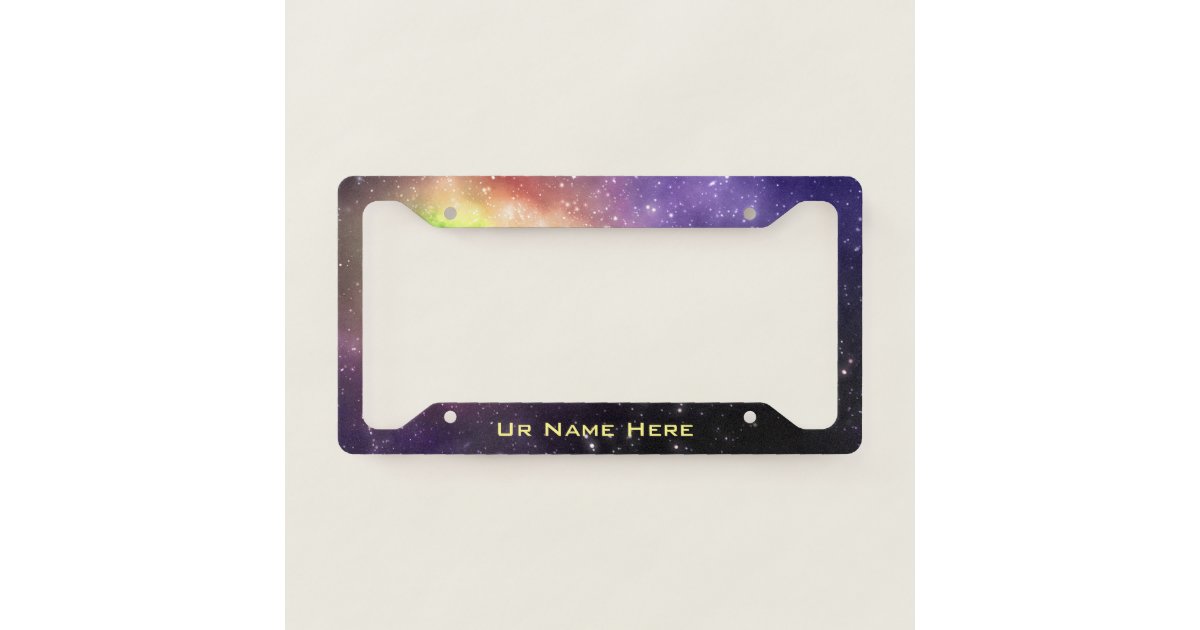 Space Themed Number Plates Custom Name Space License Plate Frame Zazzle