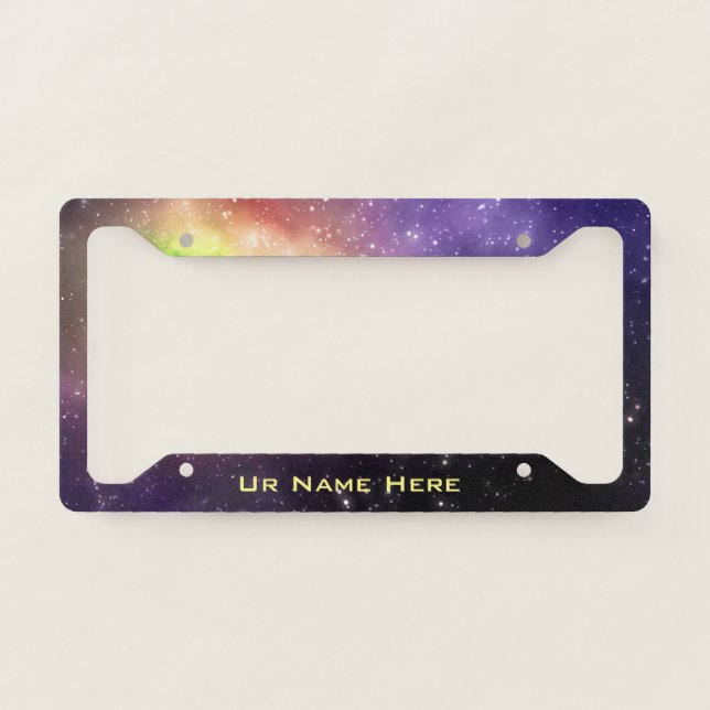 Space Themed Number Plates - Custom Name Space License Plate Frame (Front)