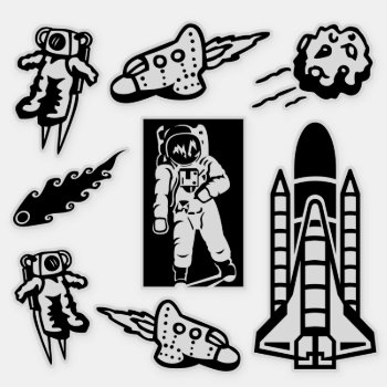 Space Themed Sticker by Ricaso_Designs at Zazzle