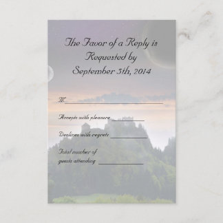 Space Themed Wedding RSVP Card