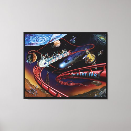 Space Thrills Cosmic Roller Coaster Artist Concept Canvas Print