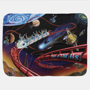Space Thrills Cosmic Roller Coaster Artist Concept Swaddle Blanket