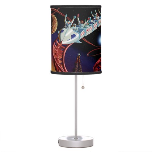 Space Thrills Cosmic Roller Coaster Artist Concept Table Lamp