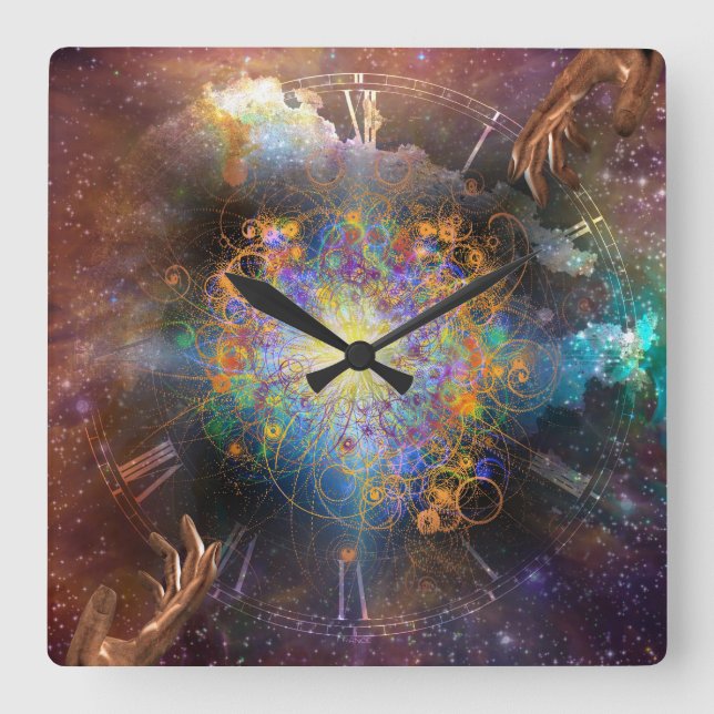 Space time atomic square wall clock (Front)