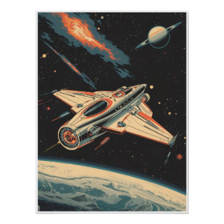 Space Tour Mid Century Futurism Poster