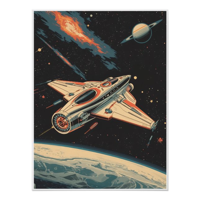 Space Tour Mid Century Futurism Poster (Front)
