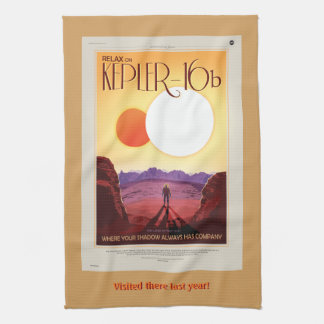 Space tourism ad: Relax on Kepler 16b vacation Towel