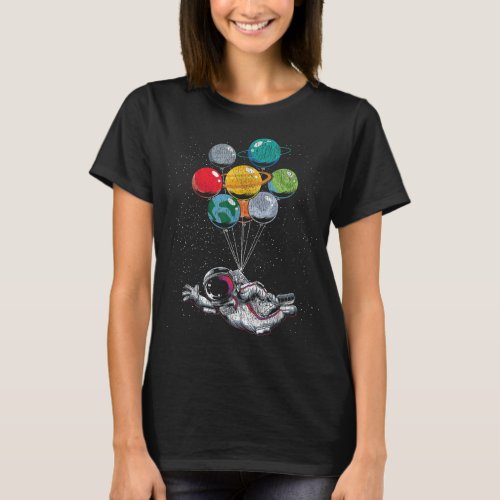 Space Travel Astronaut Kids Planets Balloons Space T_Shirt