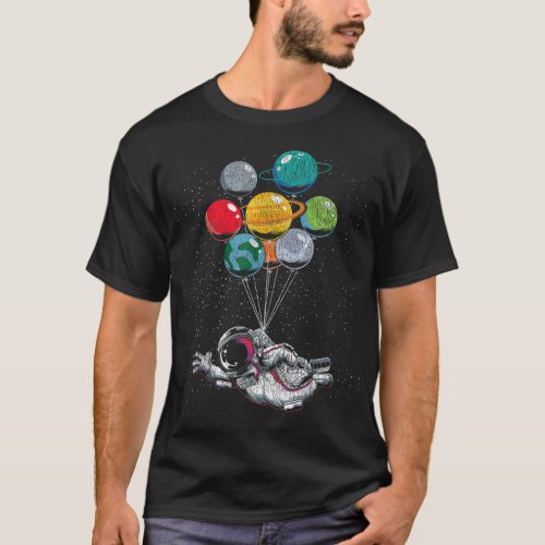 Space Travel Astronaut Kids Planets Balloons Space T_Shirt