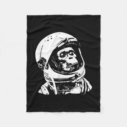 Space Travel Astronaut Monkey Fleece Blanket