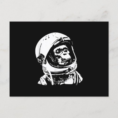 Space Travel Astronaut Monkey Invitation Postcard