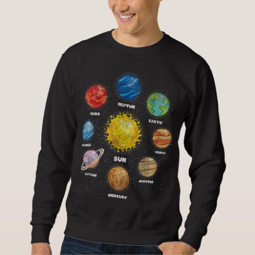 Space Travel Astronaut Planets Sun Astronomy Kids  Sweatshirt