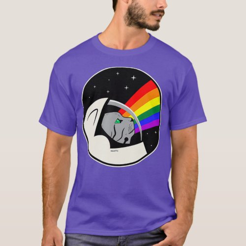 Space Travel Cat Astronaut Equality LGBTQ Lesbian  T_Shirt