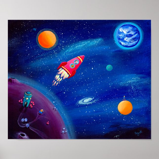 Space Travel | Rocket Print | Outer Space Nursery (Front)