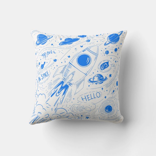 Space travel throw pillow (Back)