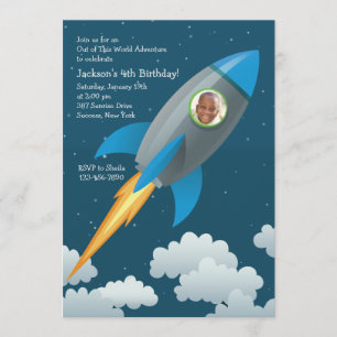 Space Traveler Photo Invitation