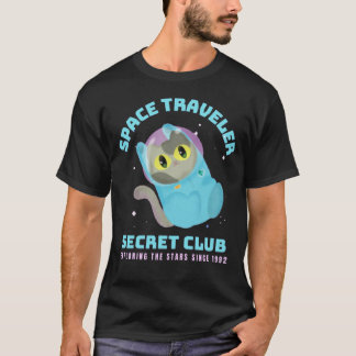 Space Traveler Secret Club - Cute Astronaut Kitten T-Shirt