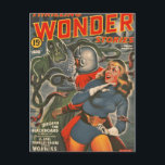 Space Travelers Attacked by Tentacle monster Postcard<br><div class="desc">Space travelers are attacked by a tentacle monster.</div>