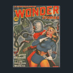 Space Travelers Attacked by Tentacle monster Postcard<br><div class="desc">Space travelers are attacked by a tentacle monster.</div>