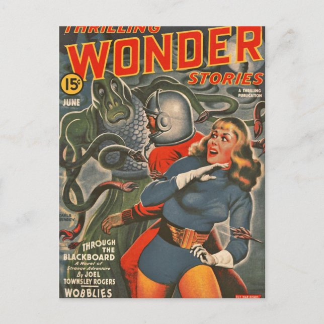 Space Travelers Attacked by Tentacle monster Postcard (Front)