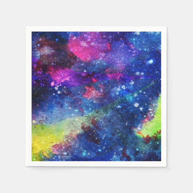 Space traveller spatial galaxy painting napkins (Front)
