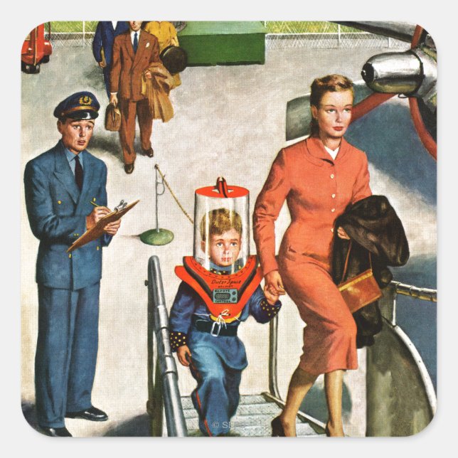 Space Traveller Square Sticker (Front)