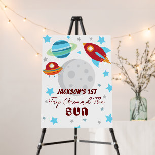 Space Trip around the sun 1st Birthday Foam Board