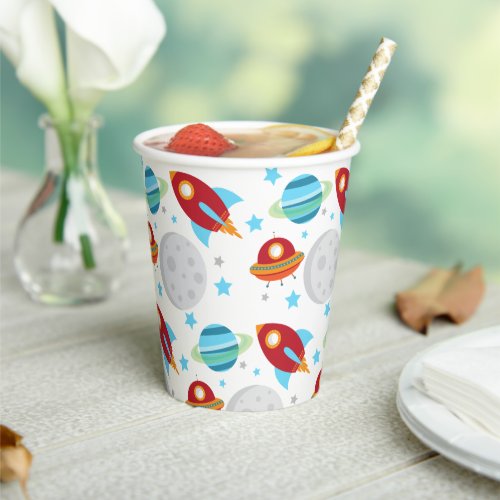 Space Trip Around the Sun Pattern Paper Cups