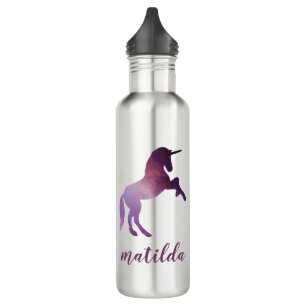 Space unicorn colorful galaxy stainless steel water bottle