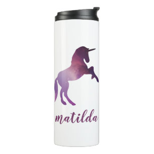 Space unicorn colorful galaxy thermal tumbler