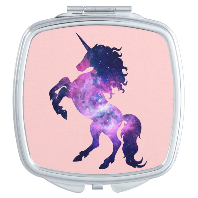 Space unicorn mirror for makeup (Front)