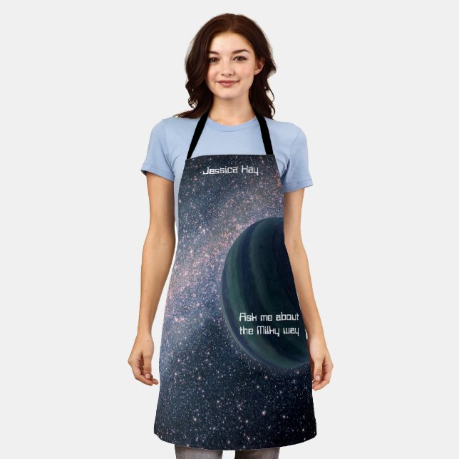 Space Universe Galaxy theme custom name  Apron (Worn)