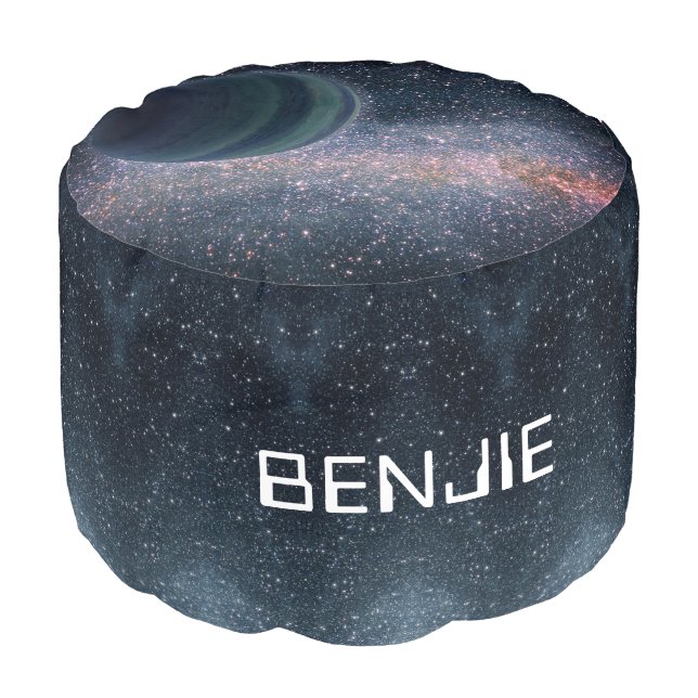 Space Universe Galaxy theme custom name Pouf (Angled Front)