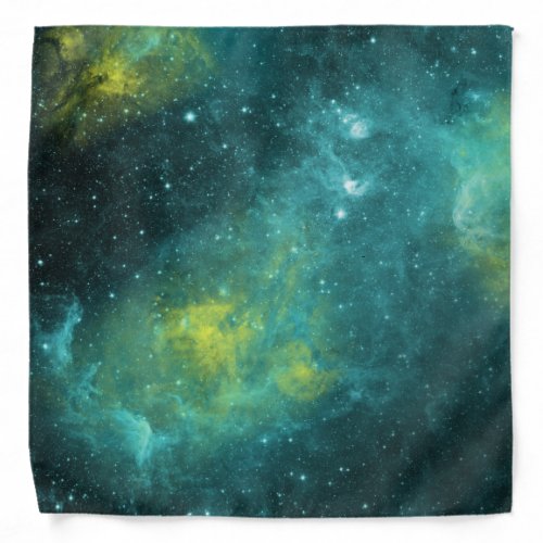 Space Universe Green Yellow Watercolor Star Nebula Bandana