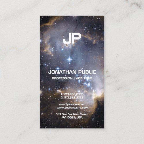 Space Universe Science Physics Monogrammed Plain Business Card