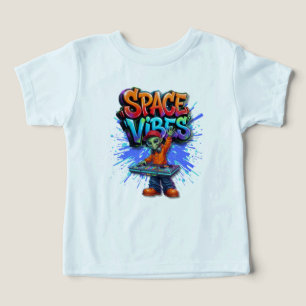 Space Vibes Alien DJ Music Streetwear Design Toddler T-shirt
