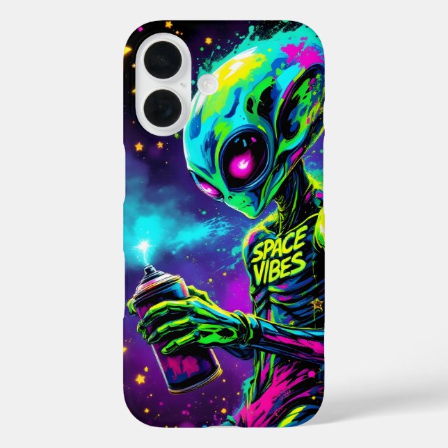 Space Vibes Alien Neon Case-Mate iPhone Case (Back)