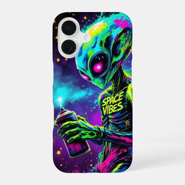 Space Vibes Alien Neon Iphone Case (Back)