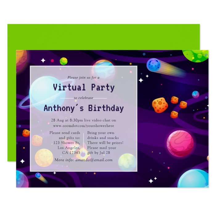 Space Virtual Reality Birthday Party Invitation