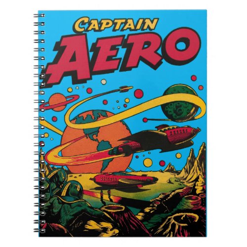 Space War Alien Attack Vintage Pulp Comic SciFi  Notebook