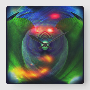 Space Wars/Bird Of Prey Abstract Clock