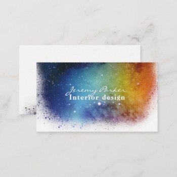 Space Watercolor Splash Business Card by VBleshka at Zazzle