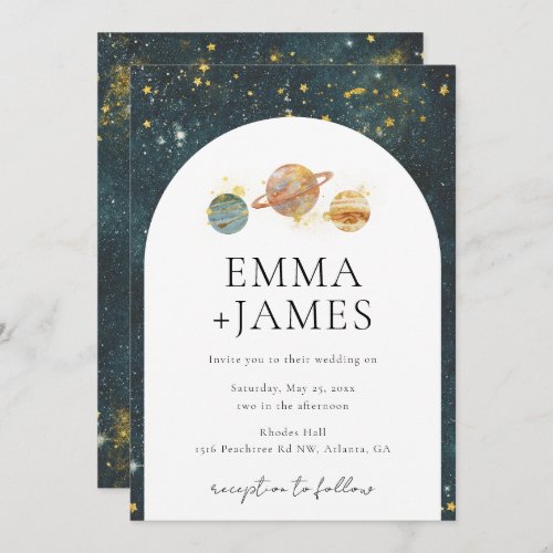 Space Wedding Invitation  Night Sky Wedding