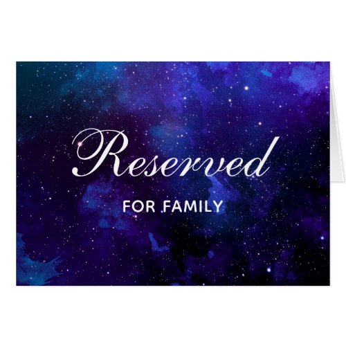 Space wedding Night stars Navy reserved sign
