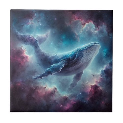 Space Whale Ceramic Tile
