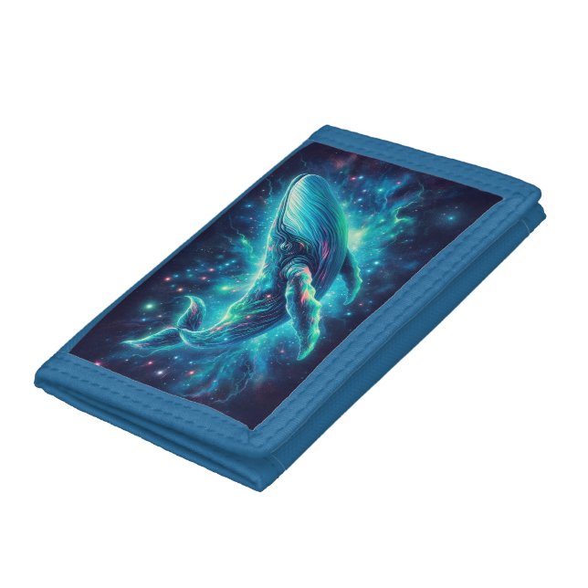 Space Whale Neon Design Trifold Wallet (Bottom)