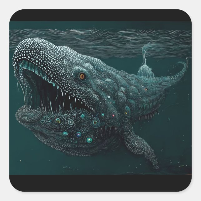 Space Whale Square Sticker (Front)