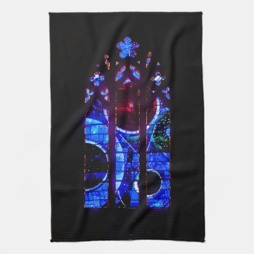 Space Window at Washington National Cathedral Kitchen Towel